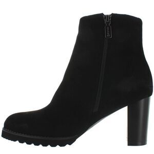 Blondo Lug Sole Waterproof Suede Heeled Ankle Zip‎ Heeled Bootie Black 10 NWT